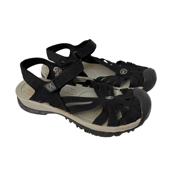 Keen Rose Sandals Womens Size 7 Black Closed Toe Adjustable Strap - Picture 1 of 9